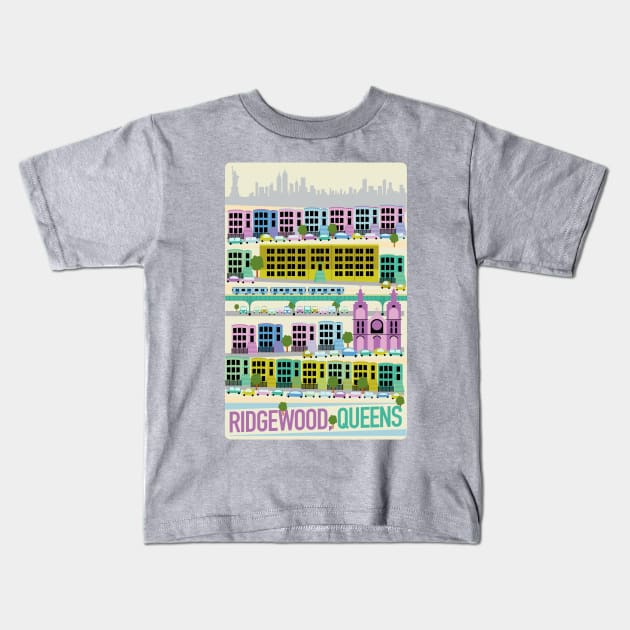 Ridgewood, Queens Kids T-Shirt by pepart